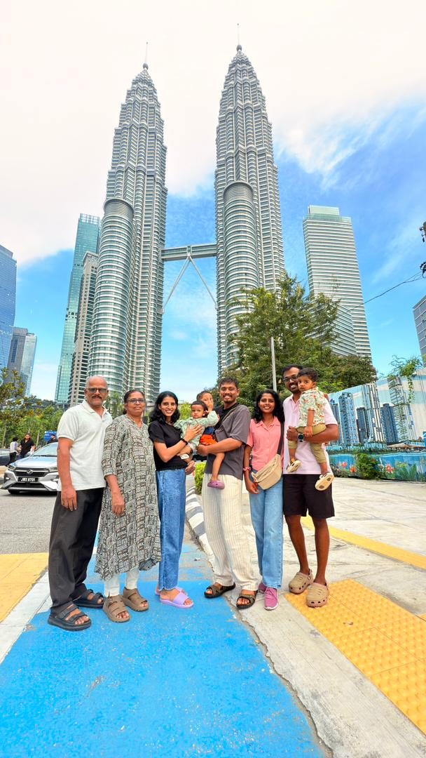 Family at Petronas Twin Towers